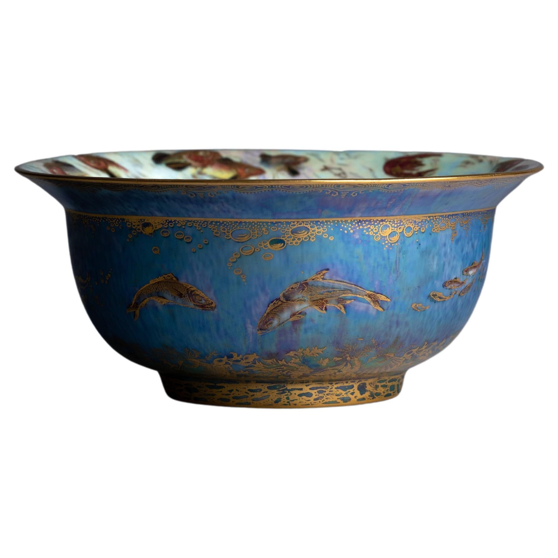Daisy Makeig-Jones Wedgwood Blue Lustre Fish Bowl For Sale