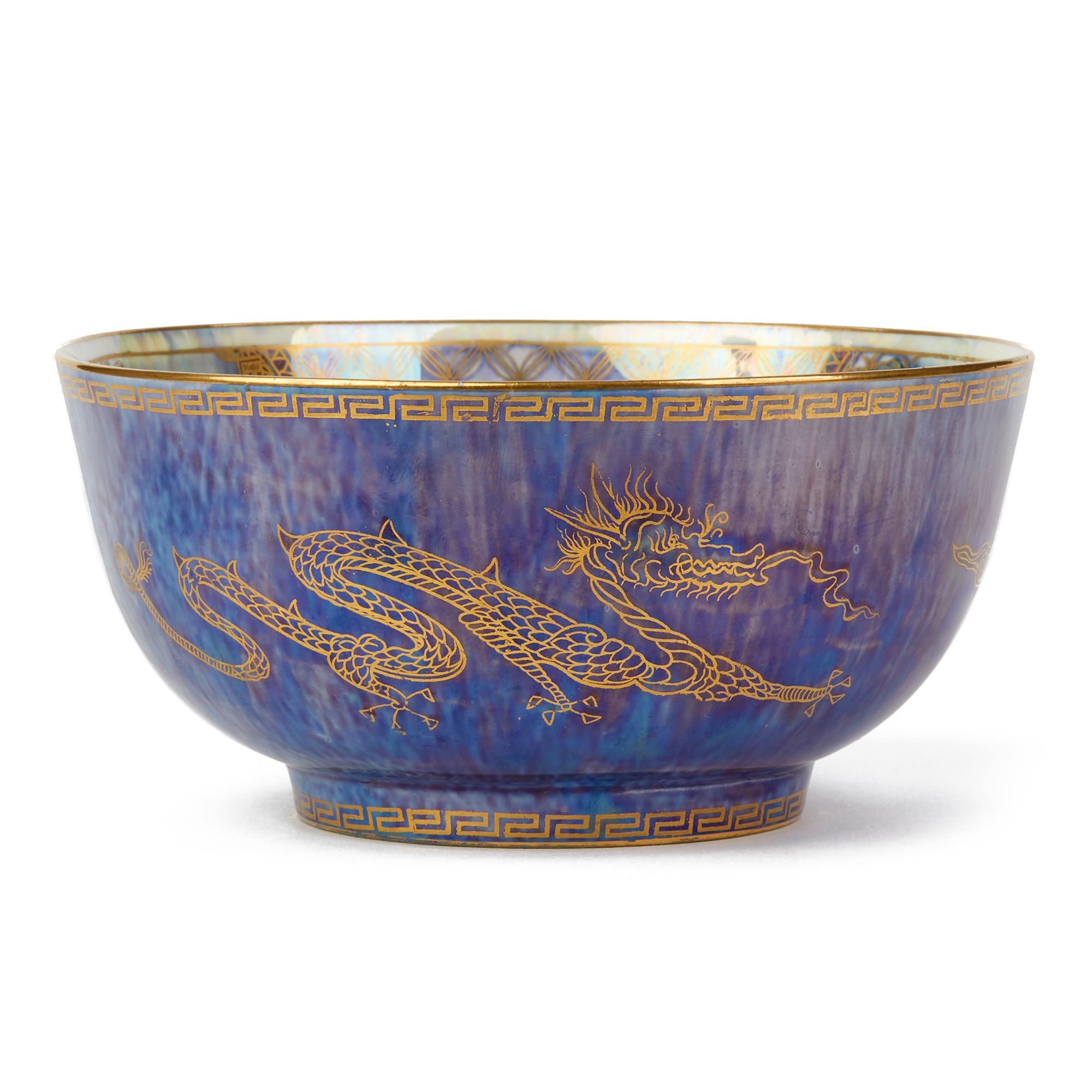Glazed Daisy Makeig-Jones Wedgwood Celestial Dragons Lustre Bowl, circa 1925