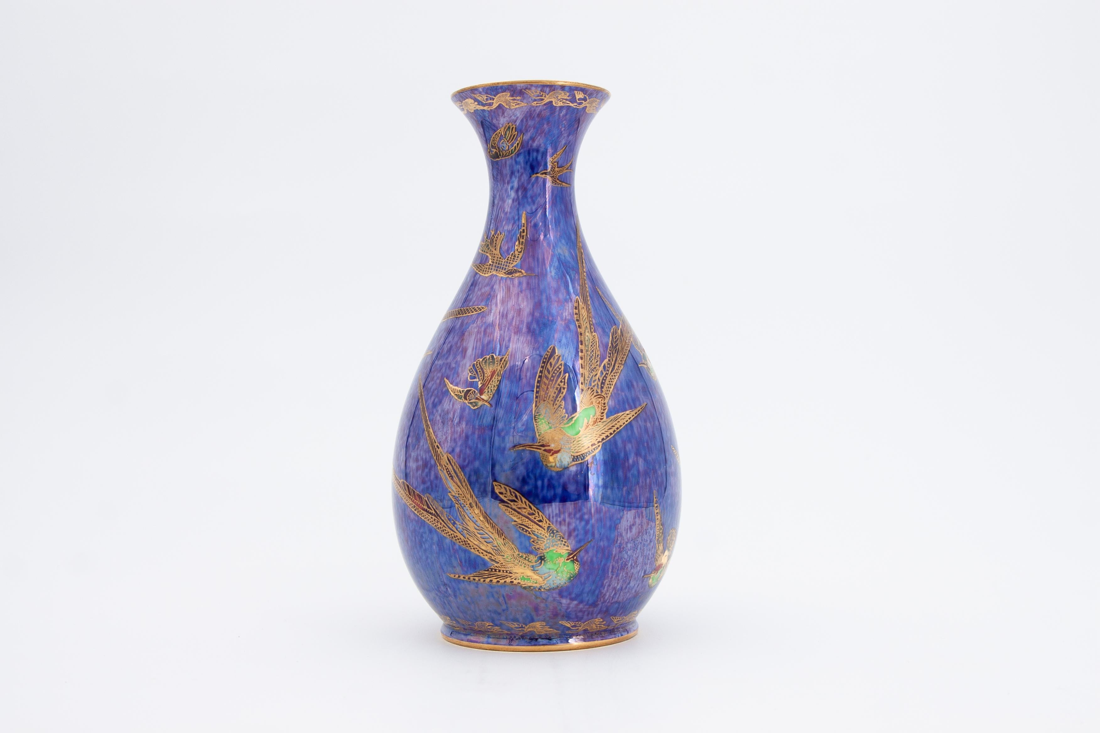 Art Nouveau Daisy Makeig-Jones Wedgwood Hummingbird Lustre Vase