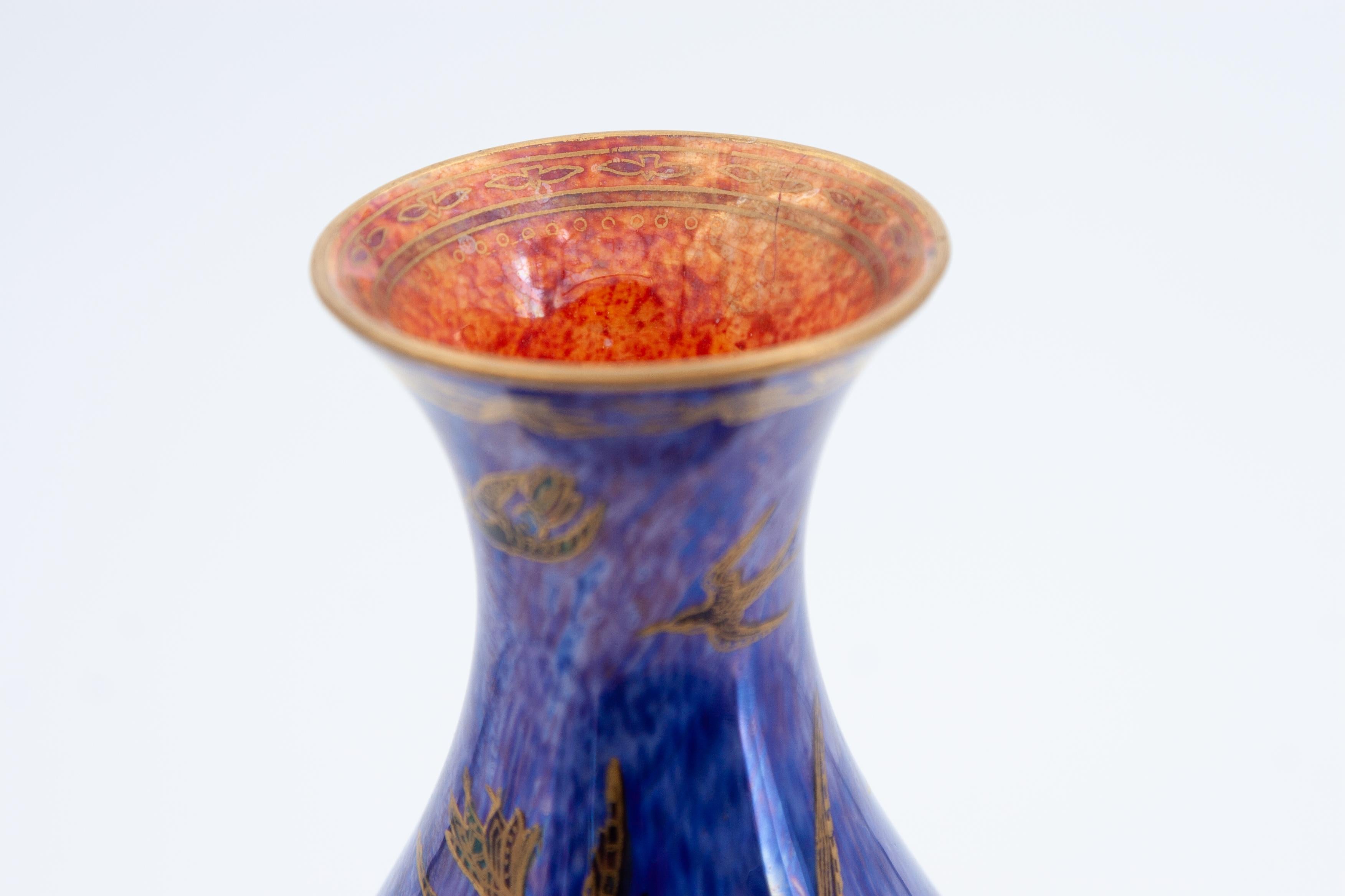Early 20th Century Daisy Makeig-Jones Wedgwood Hummingbird Lustre Vase
