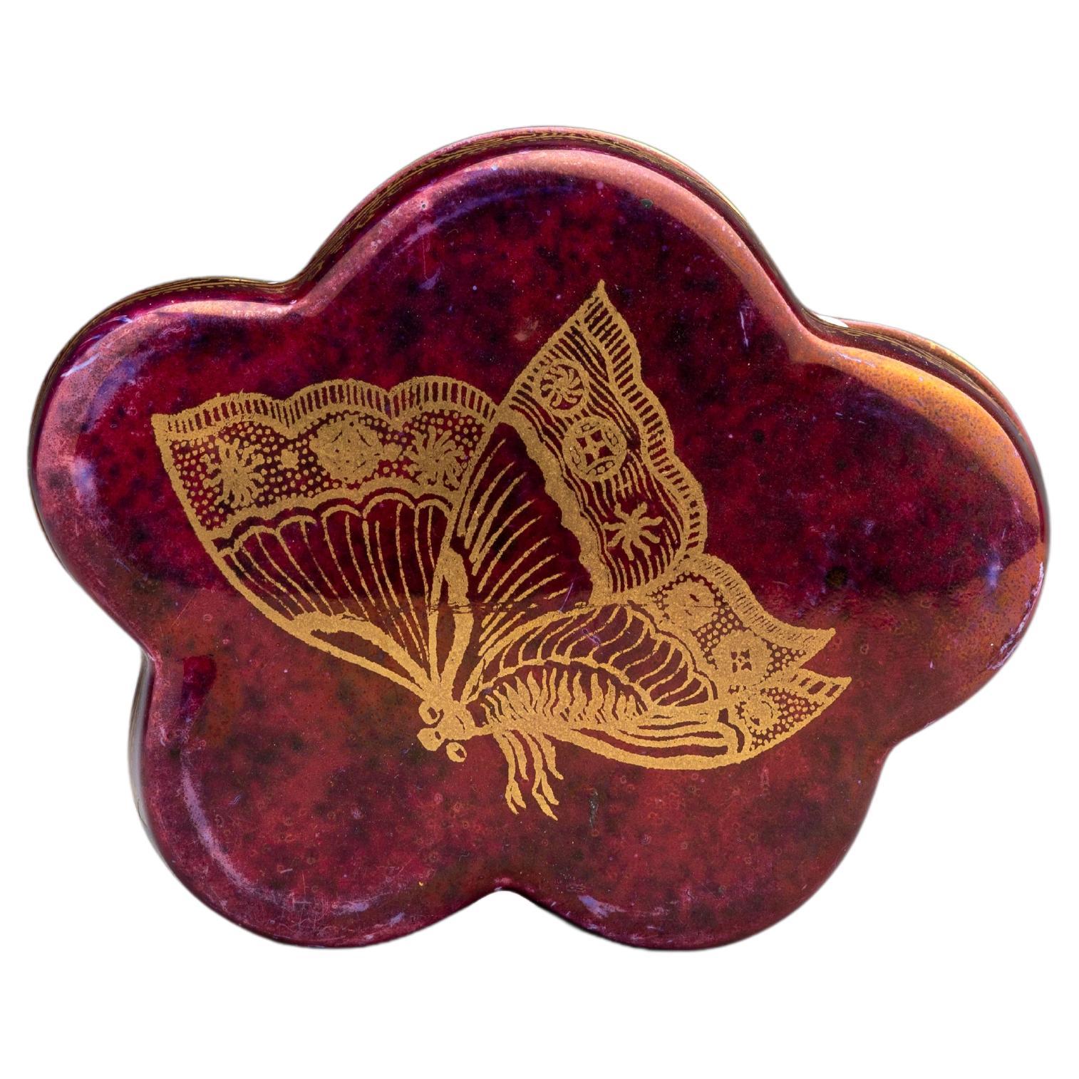 Daisy Makeig-Jones Wedgwood Ruby Lustre Butterfly Box For Sale