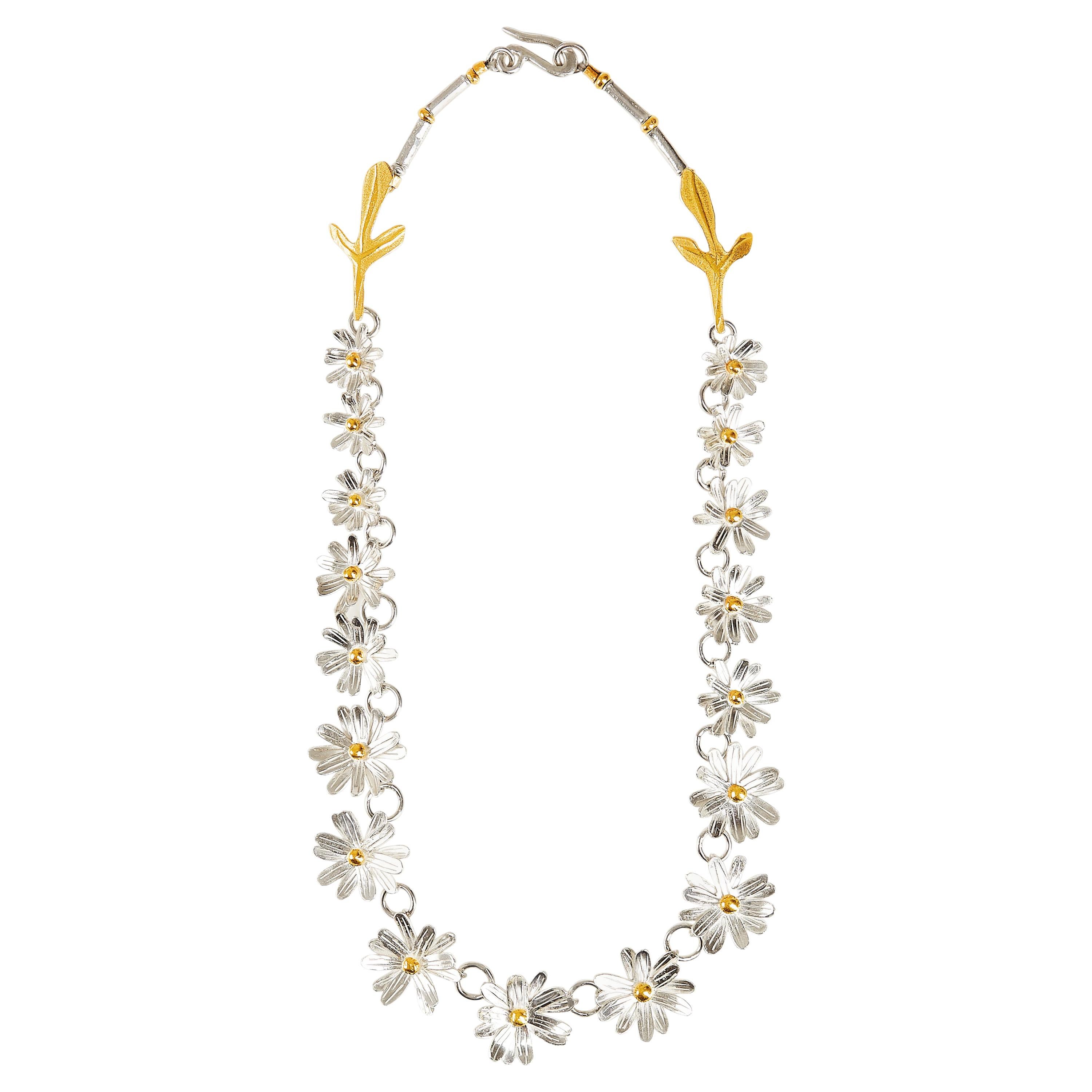 Claude Chavent Silver Gold Cube Necklace at 1stDibs