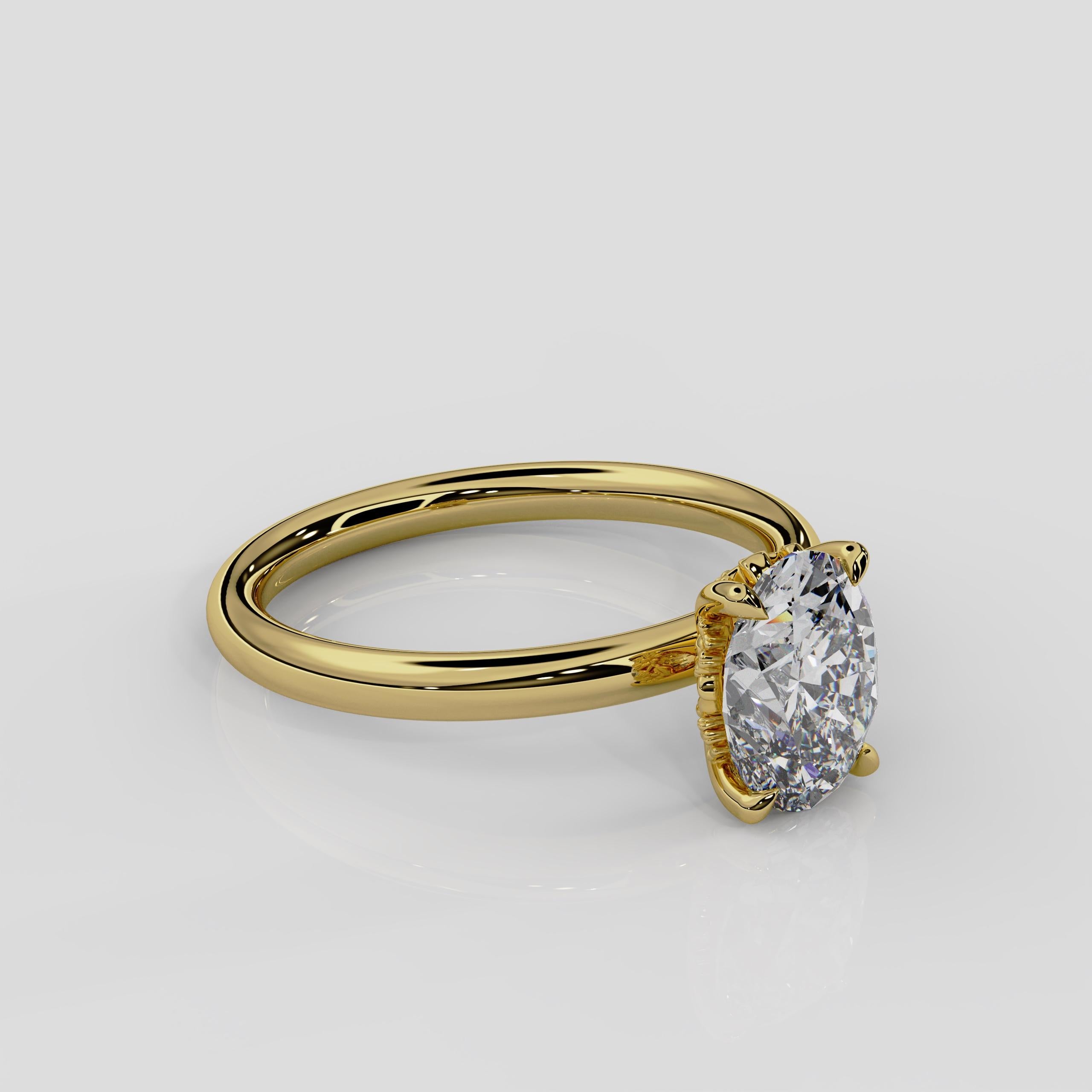 For Sale:  'Daisy' 1ct Natural Oval Diamond Engagement Ring in 18ct Yellow Gold 3