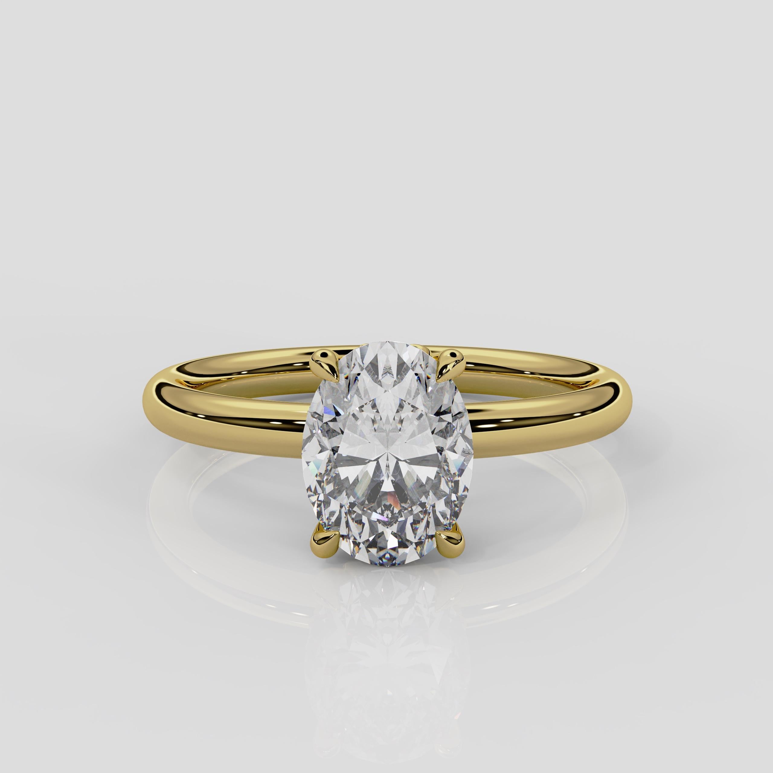 For Sale:  'Daisy' 1ct Natural Oval Diamond Engagement Ring in 18ct Yellow Gold 5