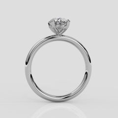 'Daisy' 1ct Natural Oval Diamond Engagement Ring in Platinum