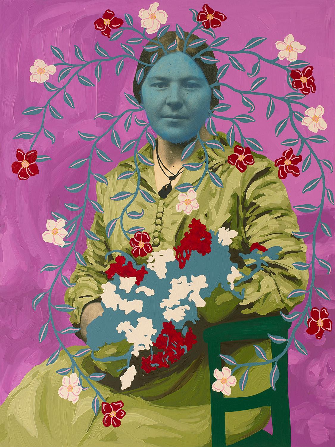 Untitled (Blue Woman with Bouquet)