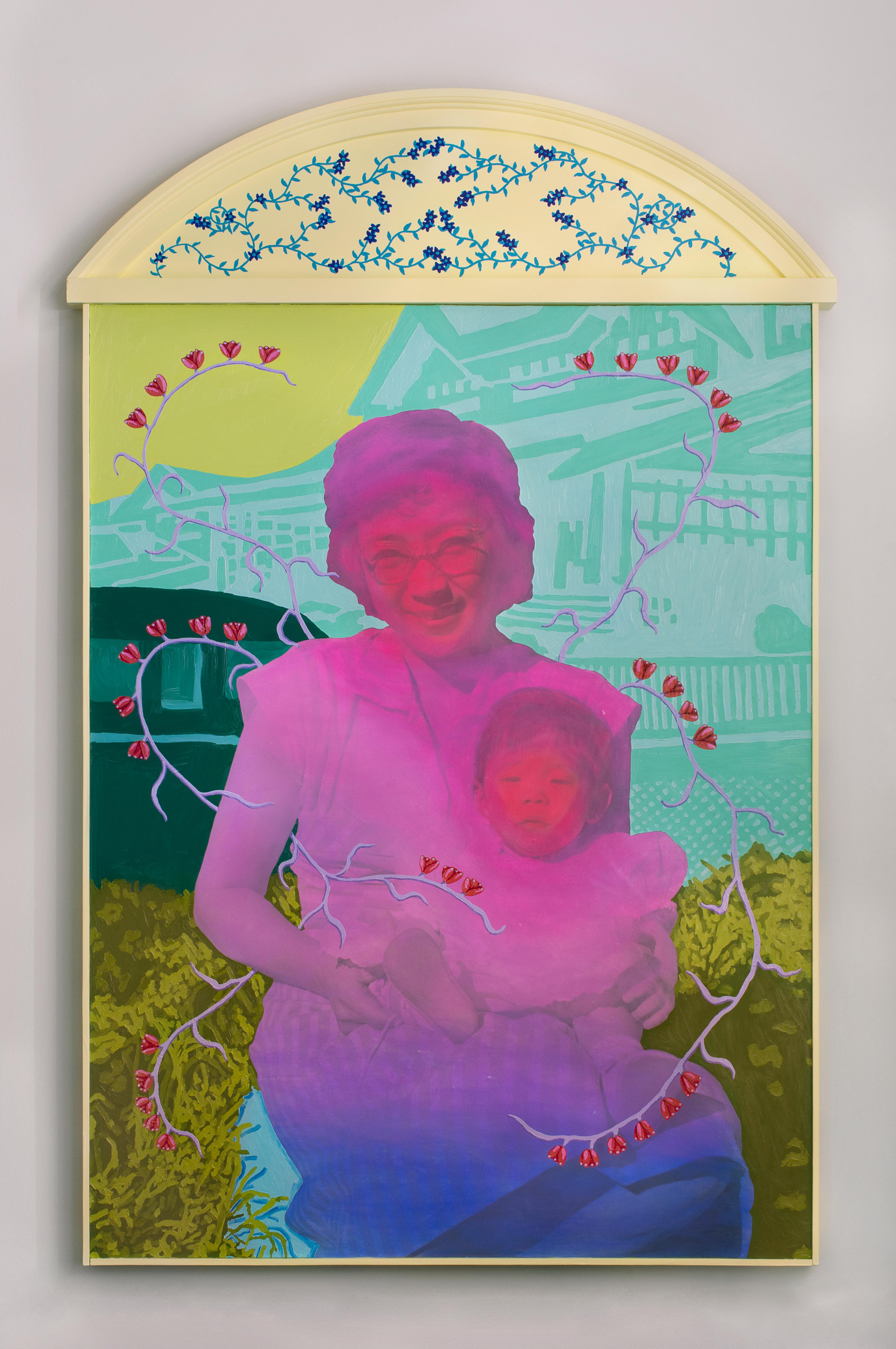 Untitled (Color Fade Mother and Child with Summer Snowflakes)