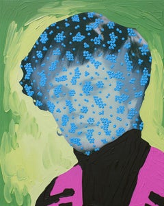 Untitled (Green Woman with Blue Dots)