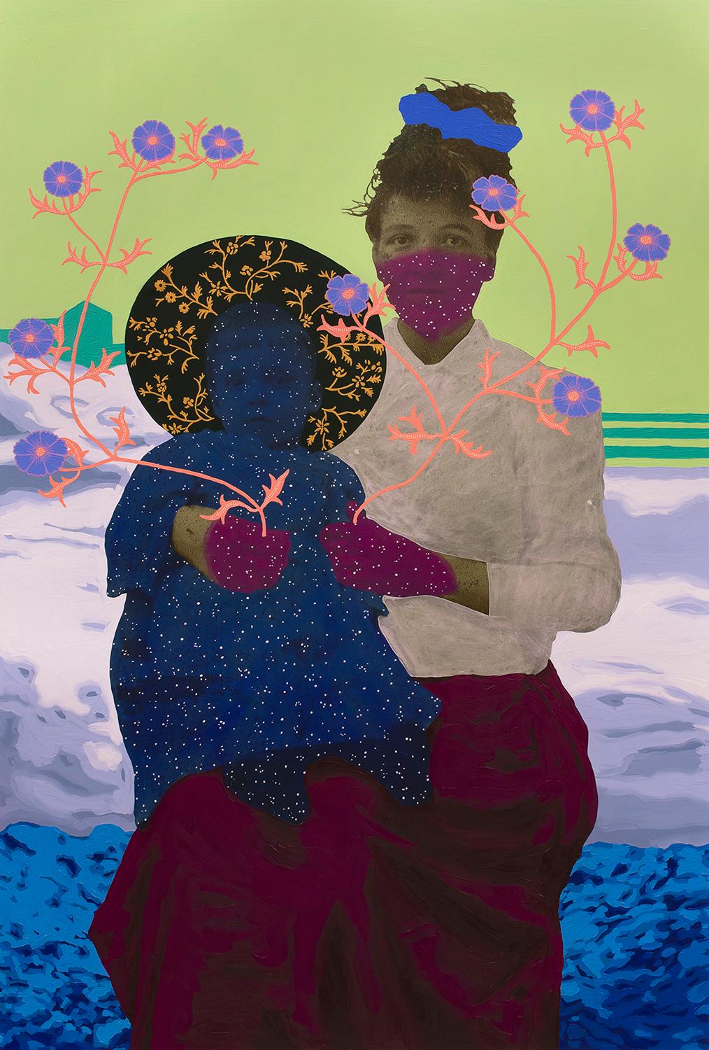 Untitled (Starry Mother and Child with Ocean Backdrop)