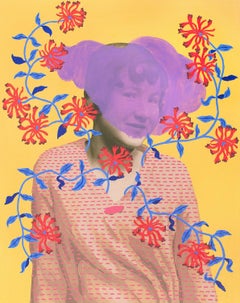 Sin título (Mujer con vid azul y flores abullonadas)