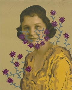 Untitled (Woman with Gray Vines and Mauve Flowers)