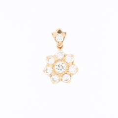 HRD Certified Daisy Pendant Yellow Gold with Diamonds