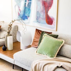 Daisy Pink Velvet Deluxe Fringe Decorative Pillow