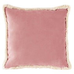 Daisy Pink Velvet Deluxe Fringe Dekoratives Kissen