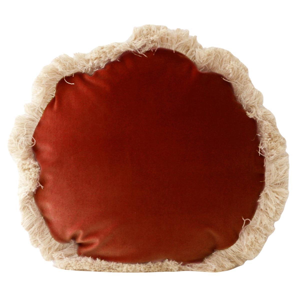 Gänseblümchen Rund Lange Fransen Ziegel Samt Deluxe Handmade Dekorative Kissen
