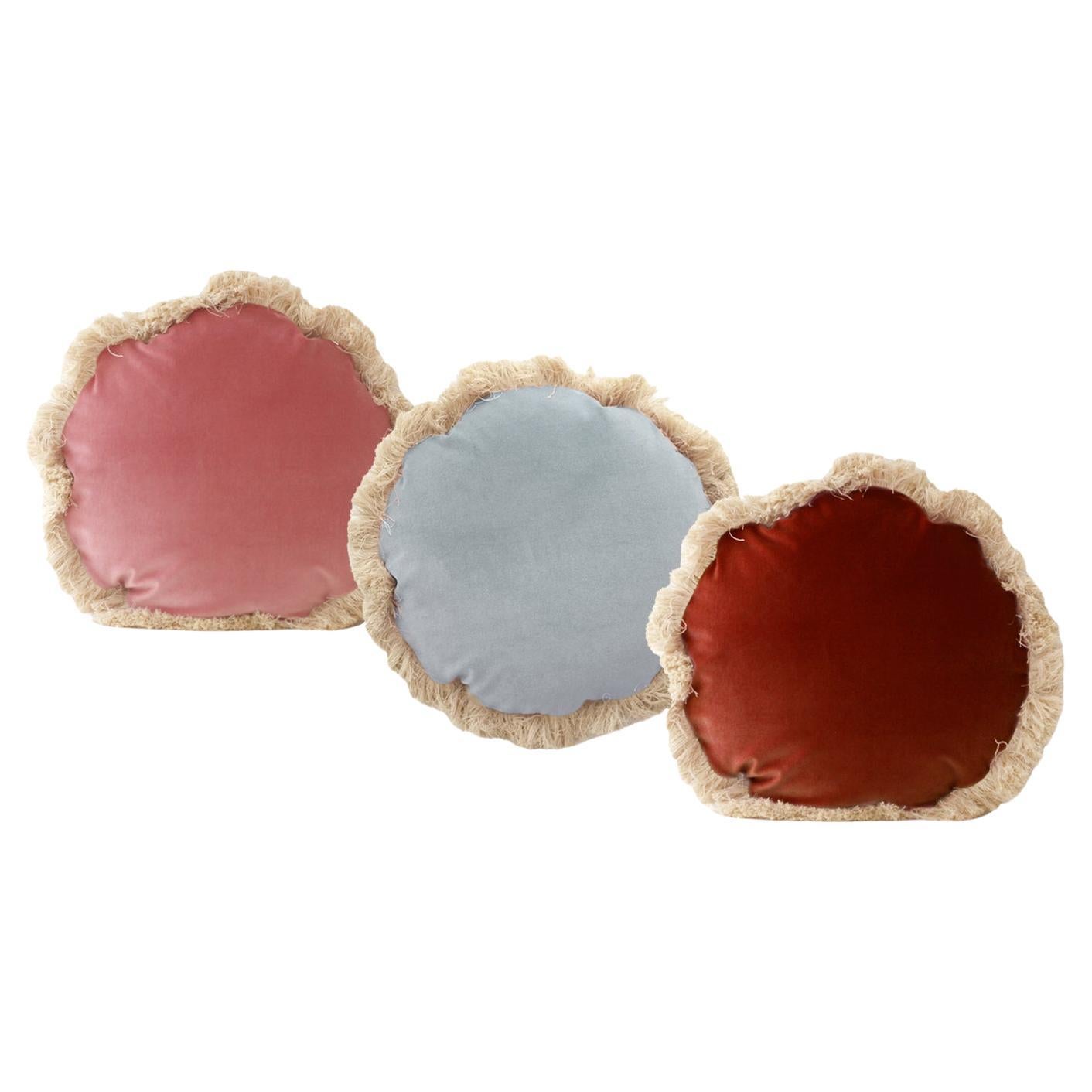 DAISY  Set di 3 cuscini rotondi in velluto deluxe fatti a mano
