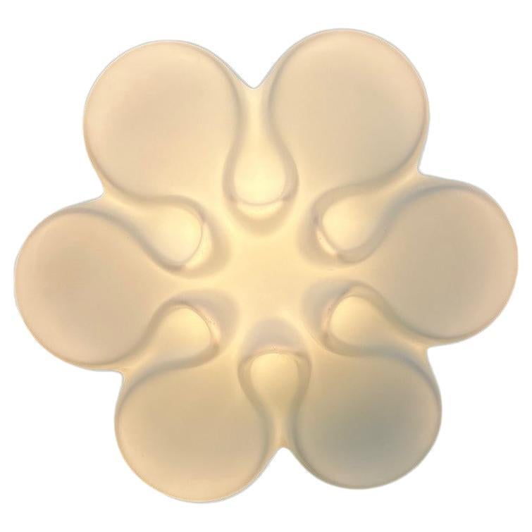 Gänseblümchen-Wandleuchten aus weißem Keramikglas, Belga, ca. 1920er Jahre im Angebot