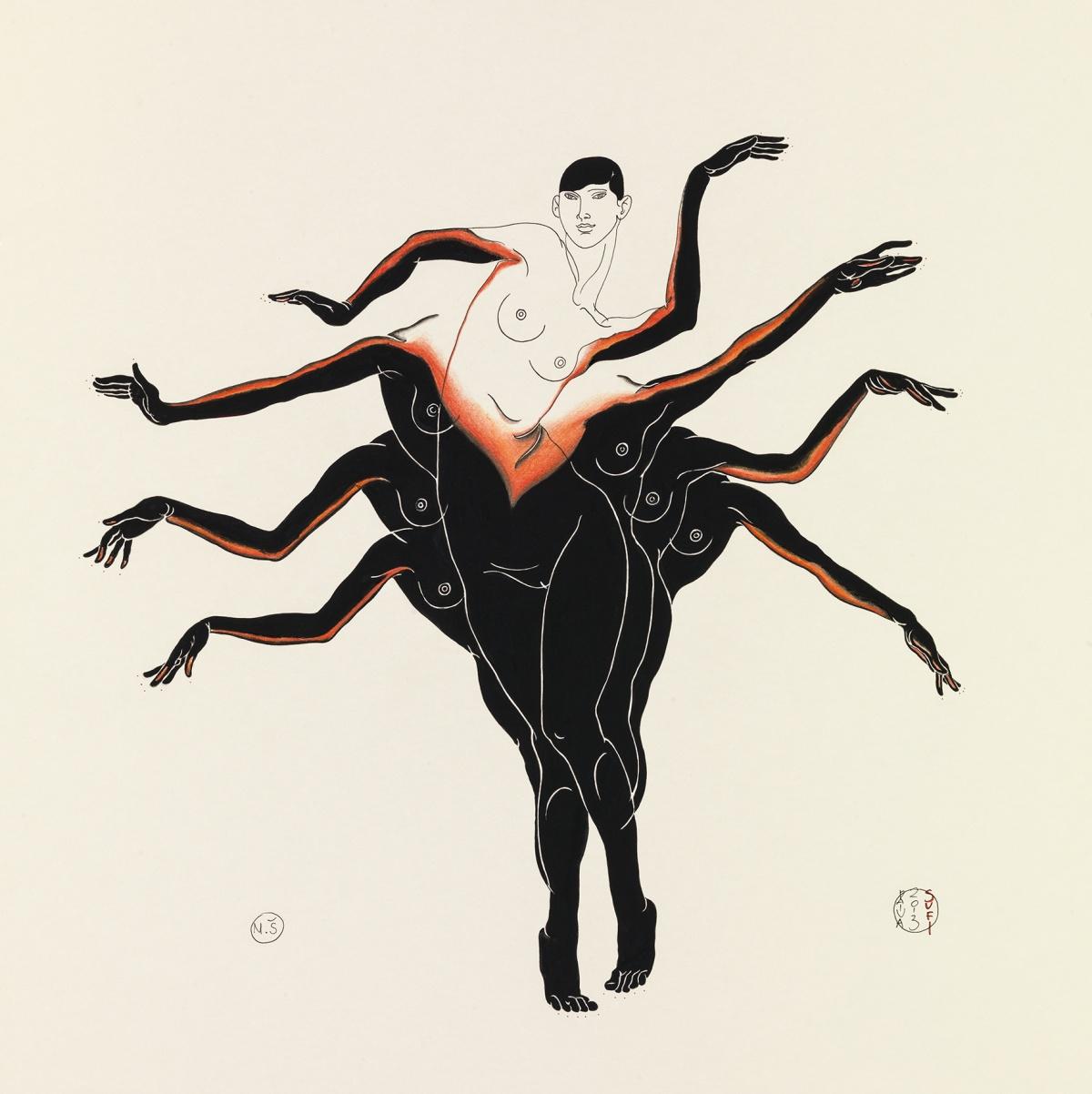 Figurative Print de Daiva Kairevičiūtė - Sufí. Impresión Giclée Figurativa Contemporánea, Desnudo, Artista Emergente