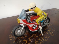 Daiya Japan 1960s Motorcycle - Stunt Driver - Tin Motorcycle Tin Toy