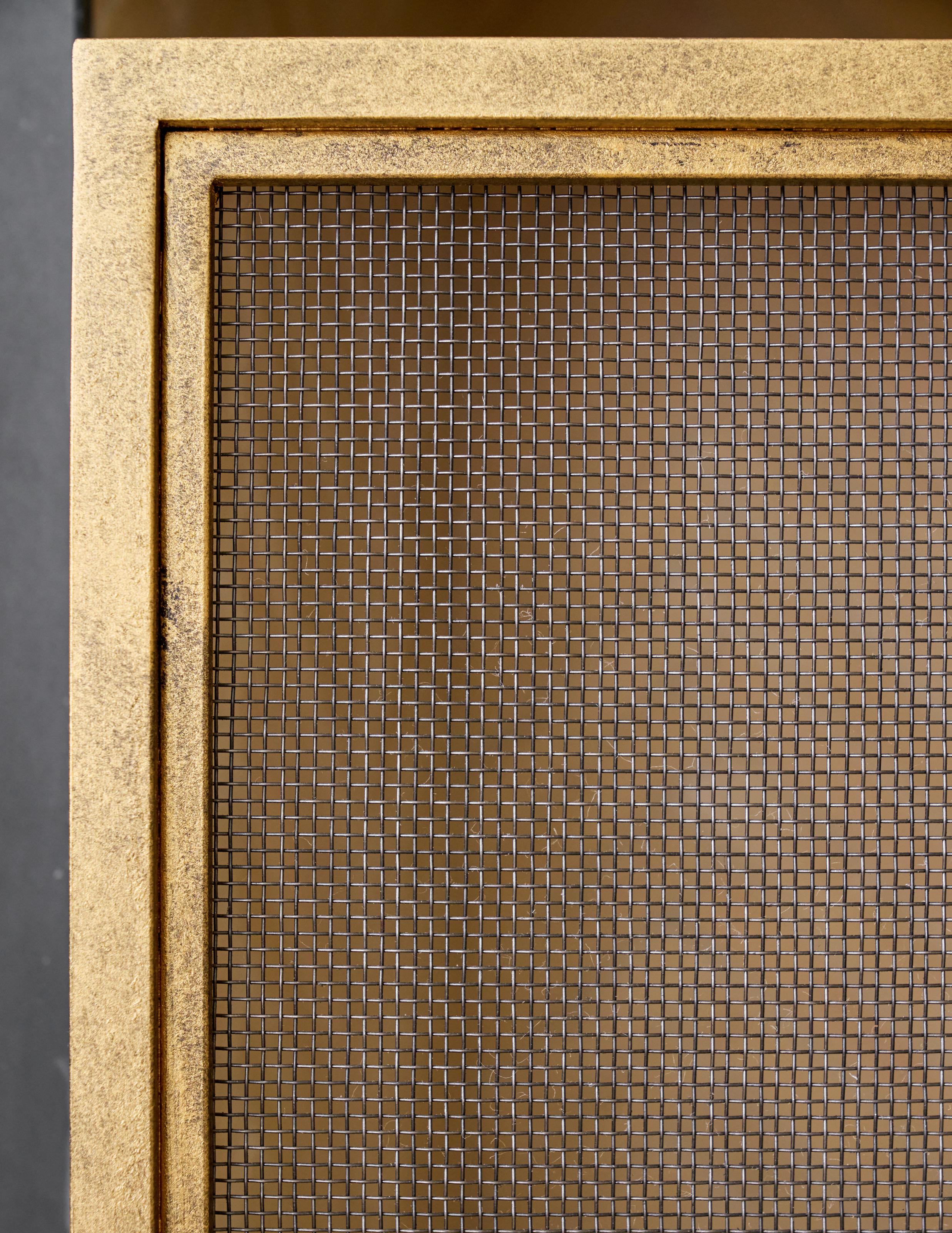 Dakota Fireplace Screen in Aged Silver For Sale 4