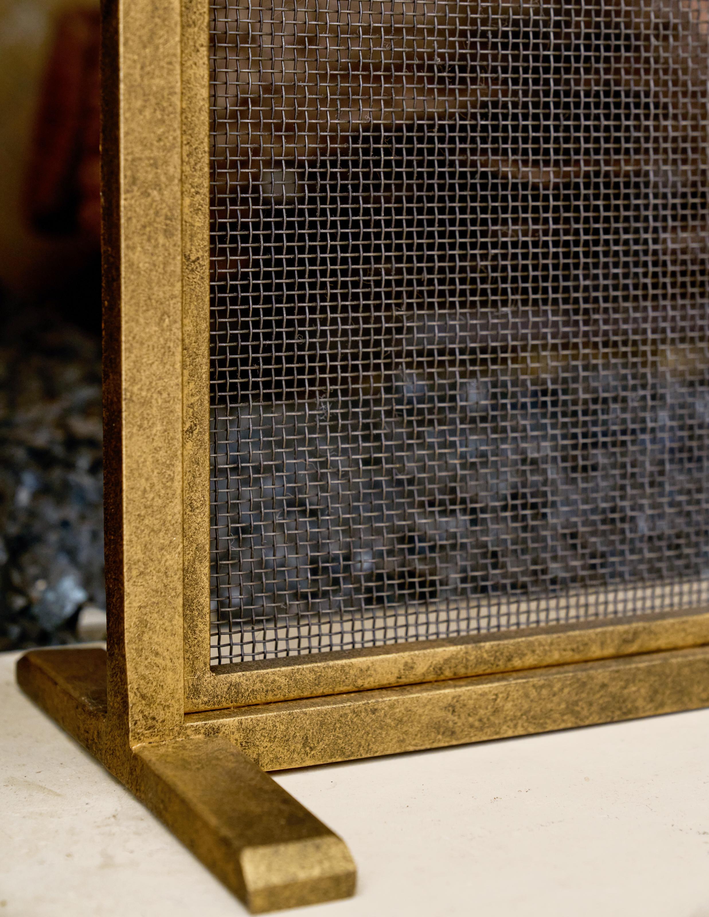 Dakota Fireplace Screen in Aged Silver For Sale 2