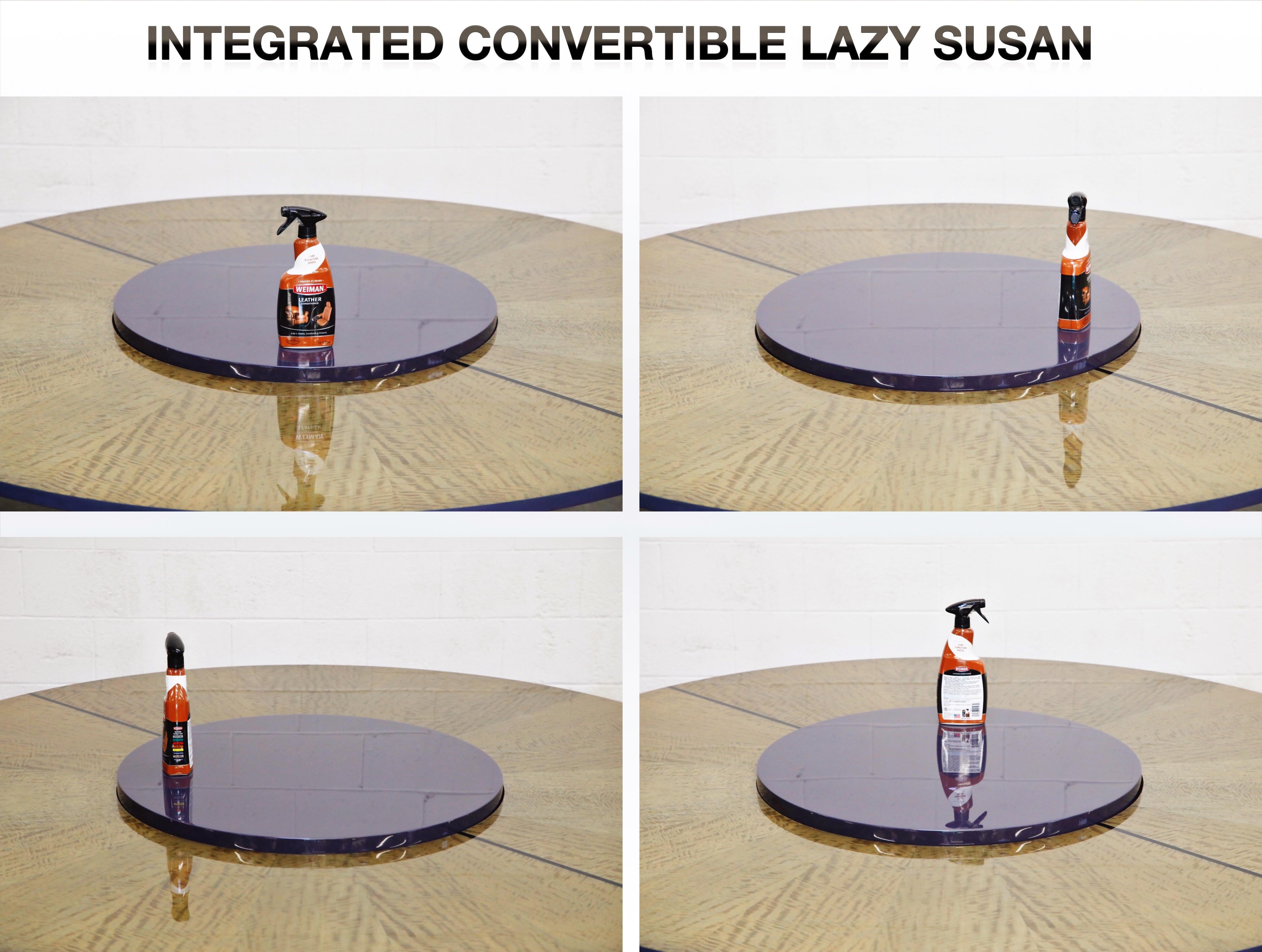 Dakota Jackson African Satinwood Postmodern Convertible Lazy-Susan Dining Table 2