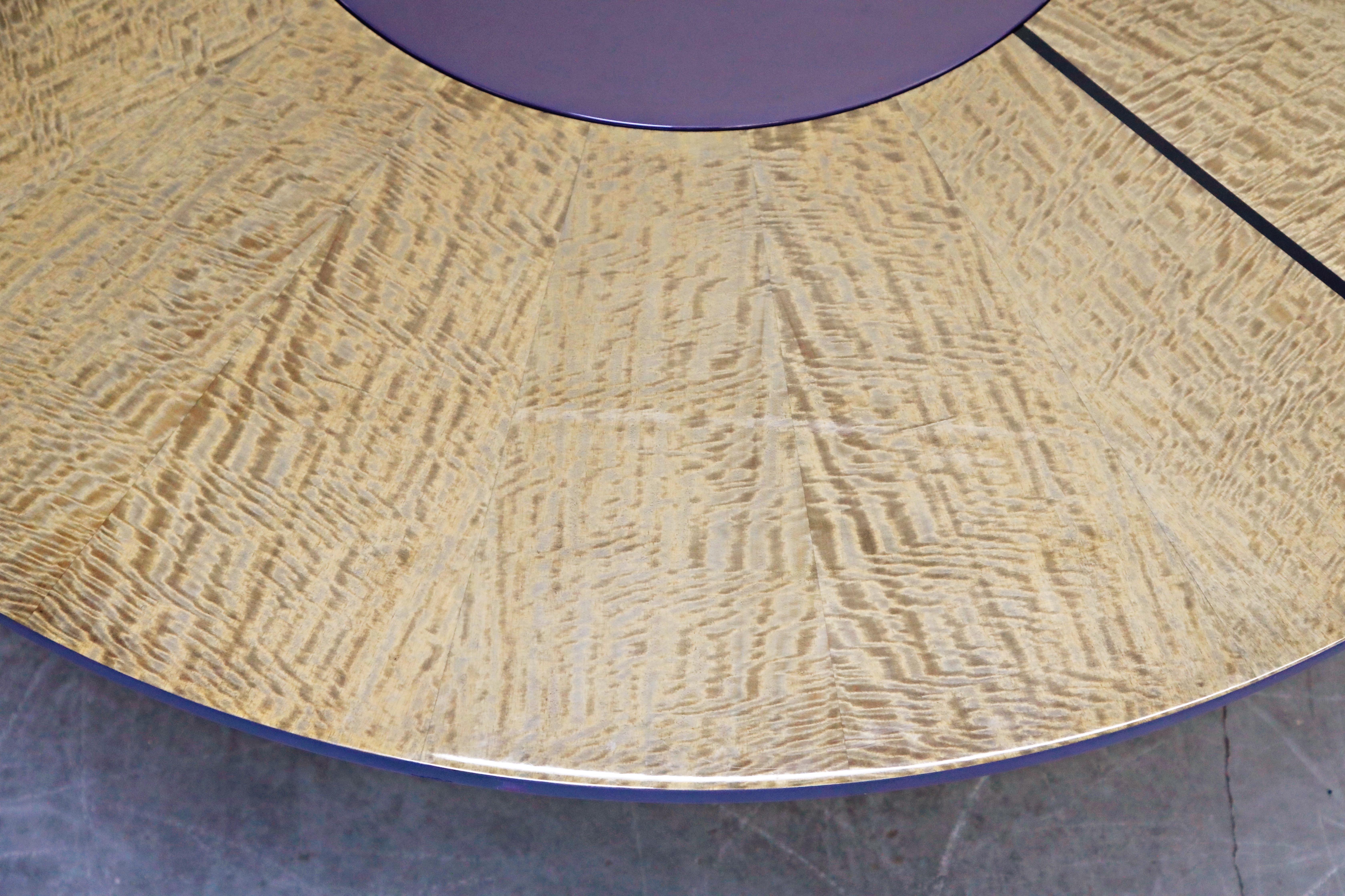 Dakota Jackson African Satinwood Postmodern Convertible Lazy-Susan Dining Table 4