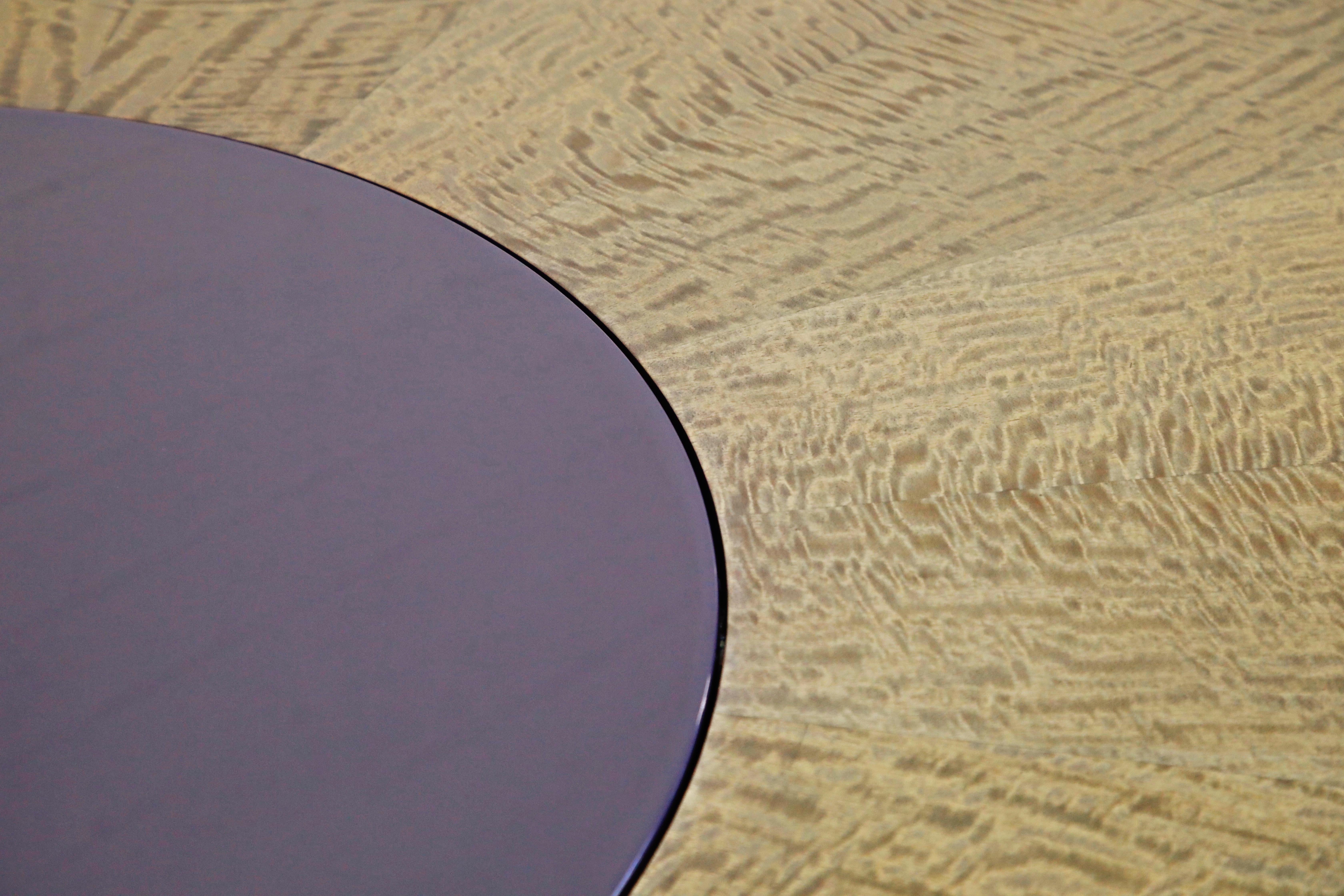 Dakota Jackson African Satinwood Postmodern Convertible Lazy-Susan Dining Table 7