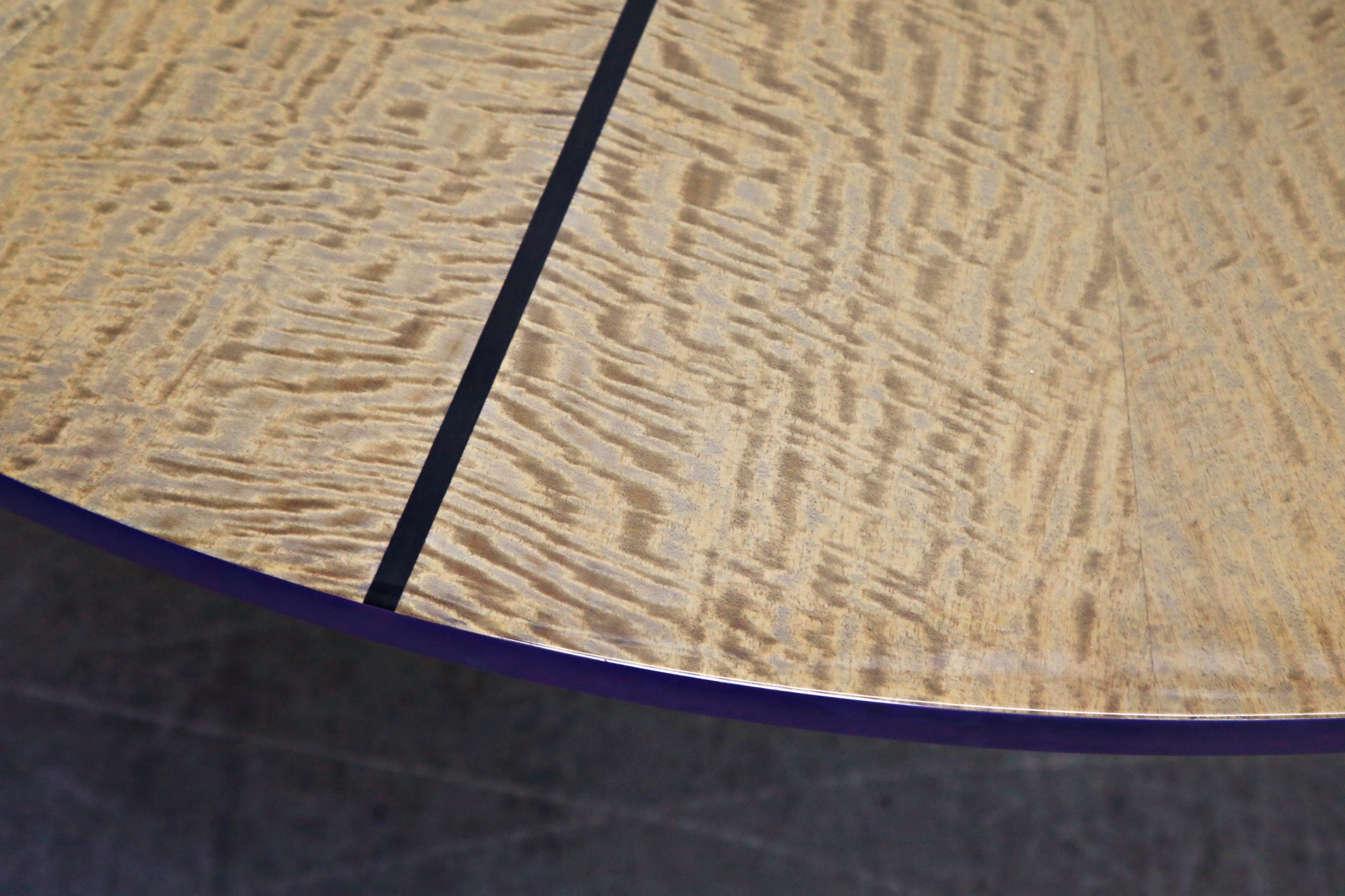 Dakota Jackson African Satinwood Postmodern Convertible Lazy-Susan Dining Table 8