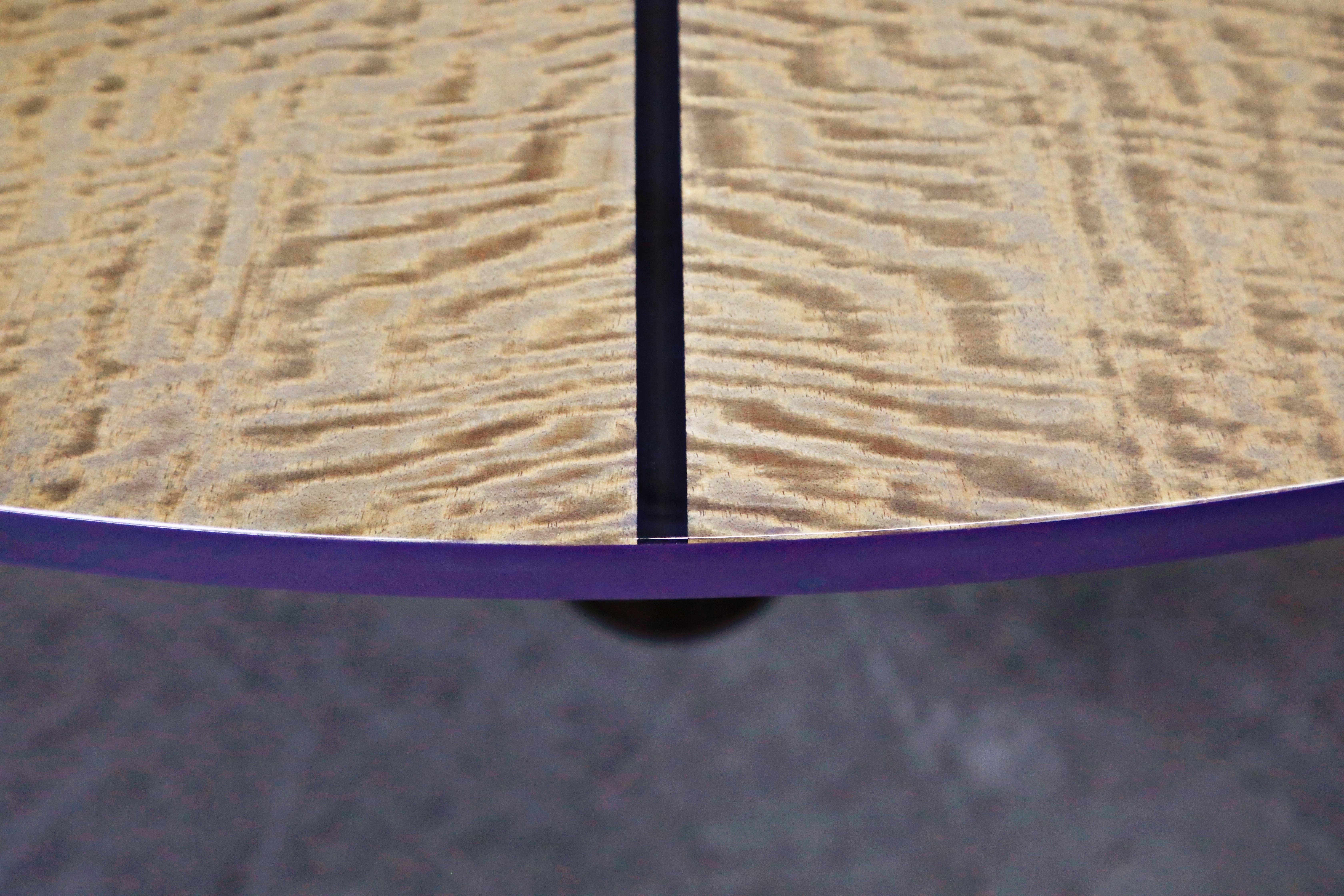Dakota Jackson African Satinwood Postmodern Convertible Lazy-Susan Dining Table 10
