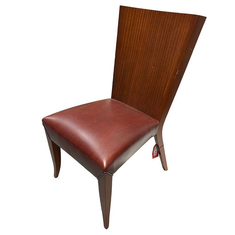 Dakota Jackson Silla lateral escultural de cuero 