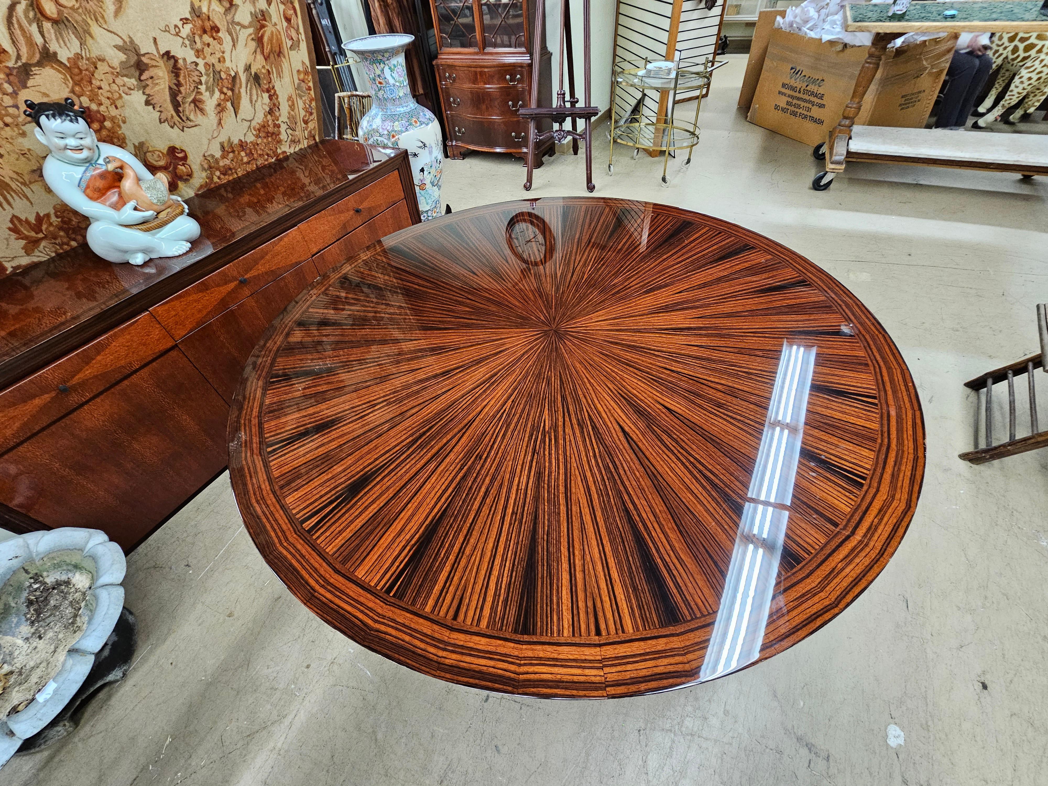 Dakota Jackson Heraldic Collection Mixed Rosewood and Ebony Round Dining Table For Sale 3