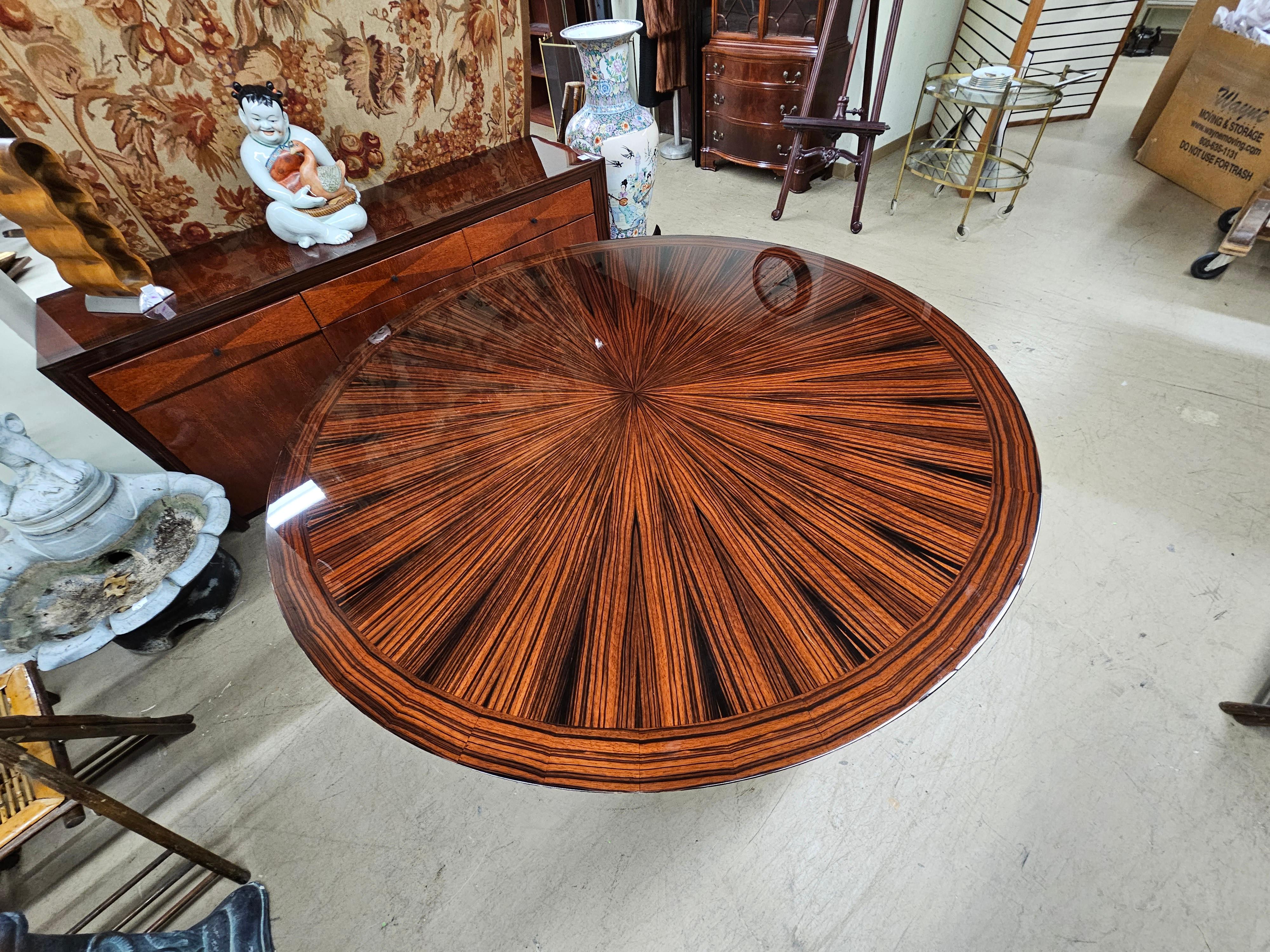 Dakota Jackson Heraldic Collection Mixed Rosewood and Ebony Round Dining Table For Sale 4