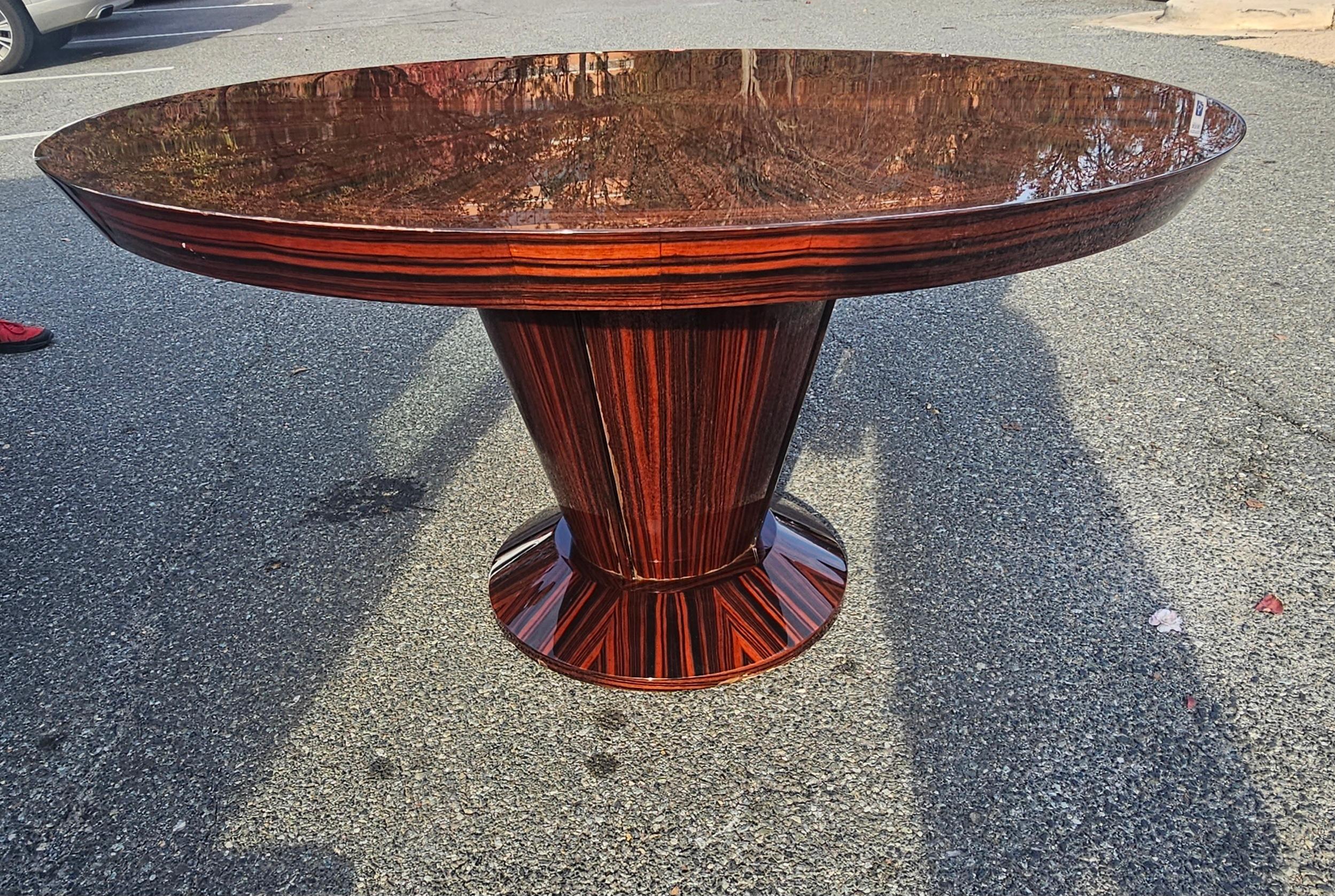 Dakota Jackson Heraldic Collection Mixed Rosewood and Ebony Round Dining Table For Sale 8