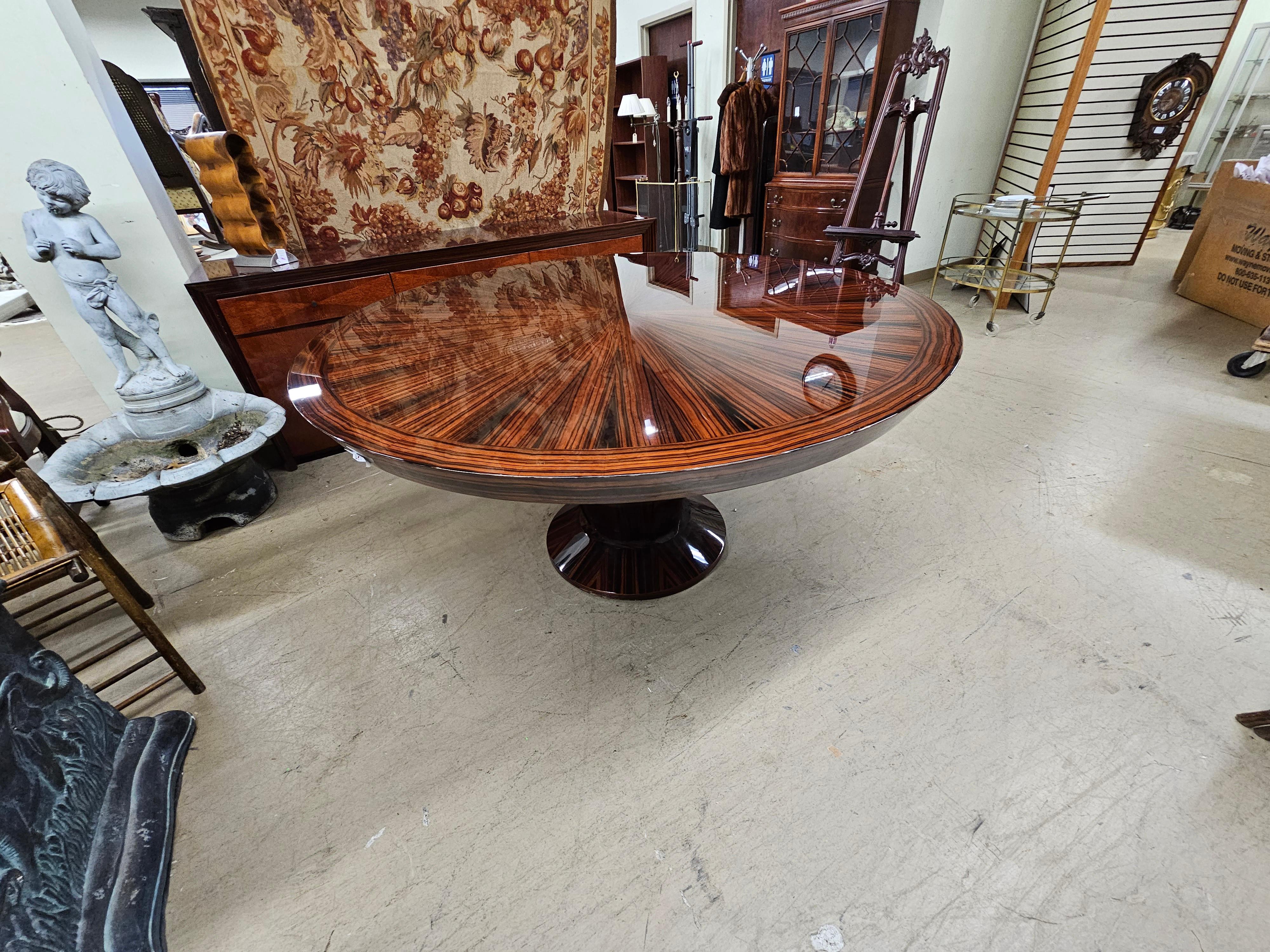 Contemporary Dakota Jackson Heraldic Collection Mixed Rosewood and Ebony Round Dining Table For Sale