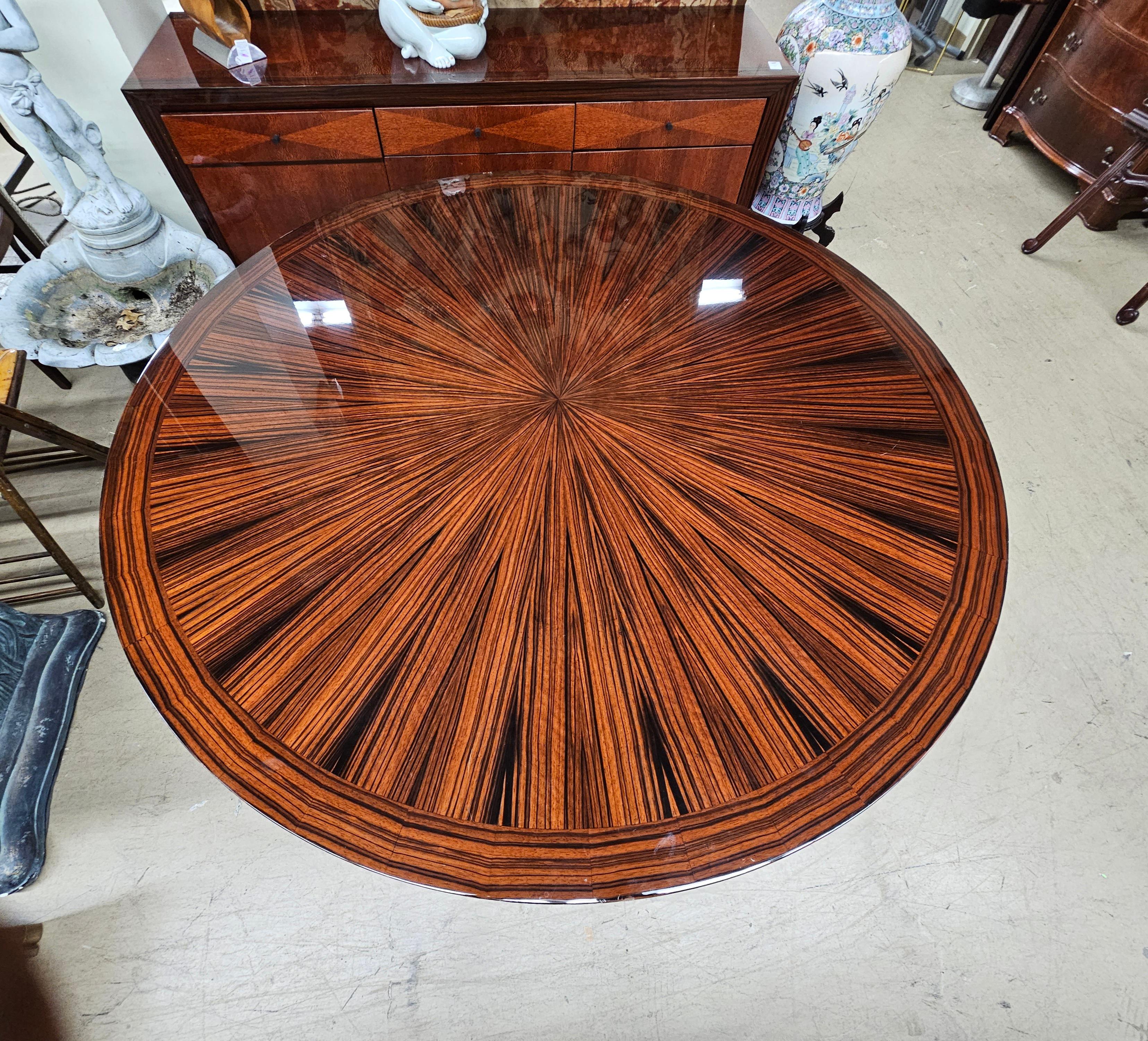 Table de salle à manger ronde de la collection Heraldic du Dakota Jackson en bois de rose mélangé et ébène en vente 2