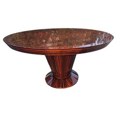 Table de salle à manger ronde de la collection Heraldic du Dakota Jackson en bois de rose mélangé et ébène