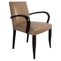 Dakota Jackson Leather Club Art Deco Style PFM Armchair