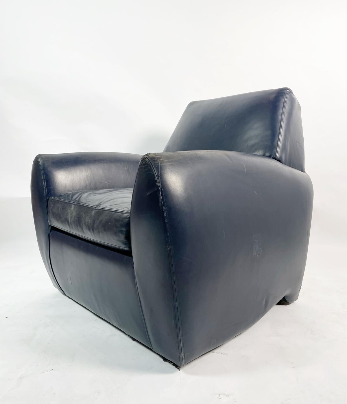 Moderne Chaise pivotante en cuir Dakota Jackson en vente