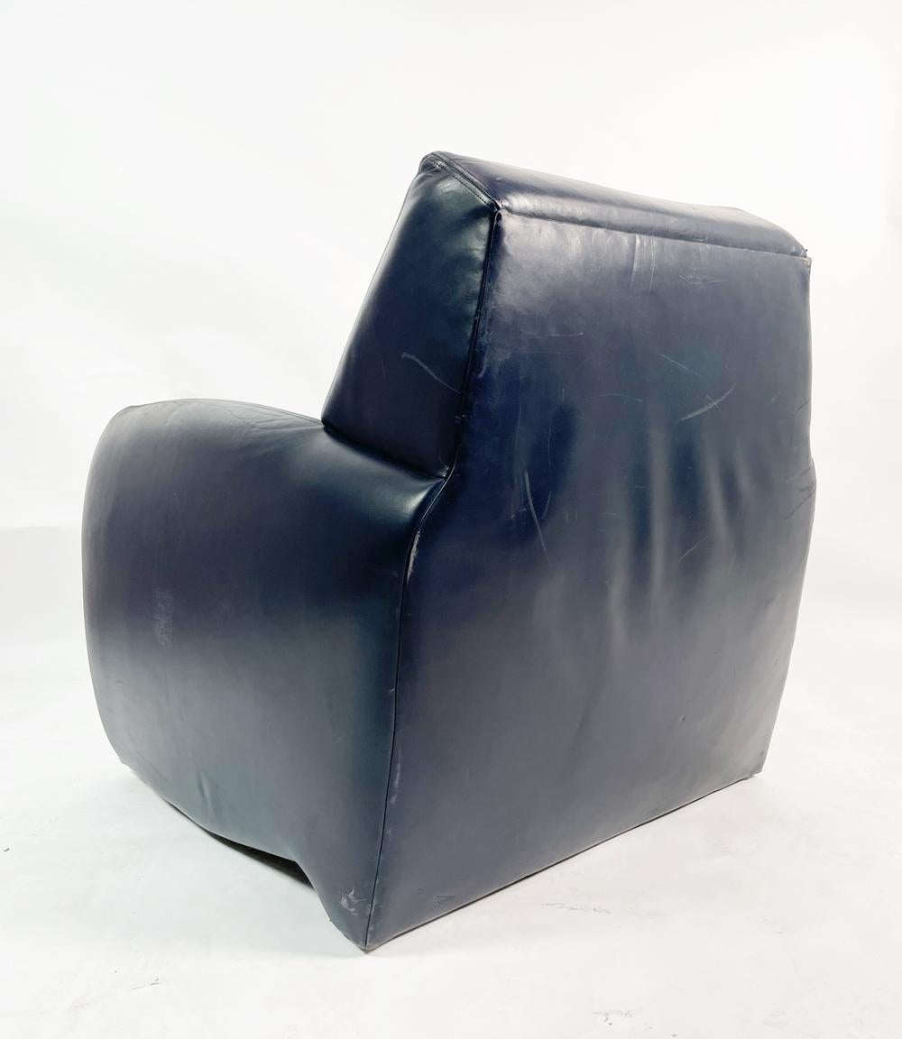 American Dakota Jackson Leather Swivel Chair For Sale