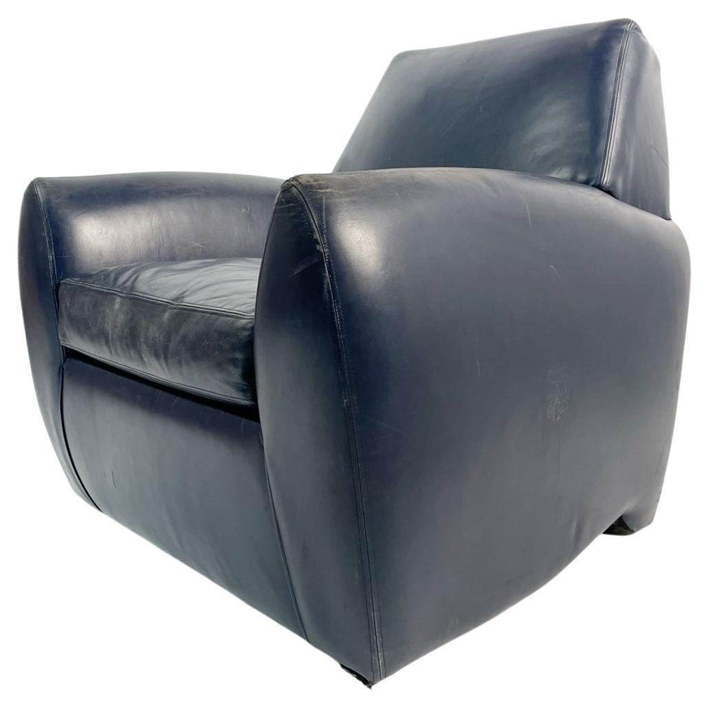 Dakota Jackson Leather Swivel Chair For Sale