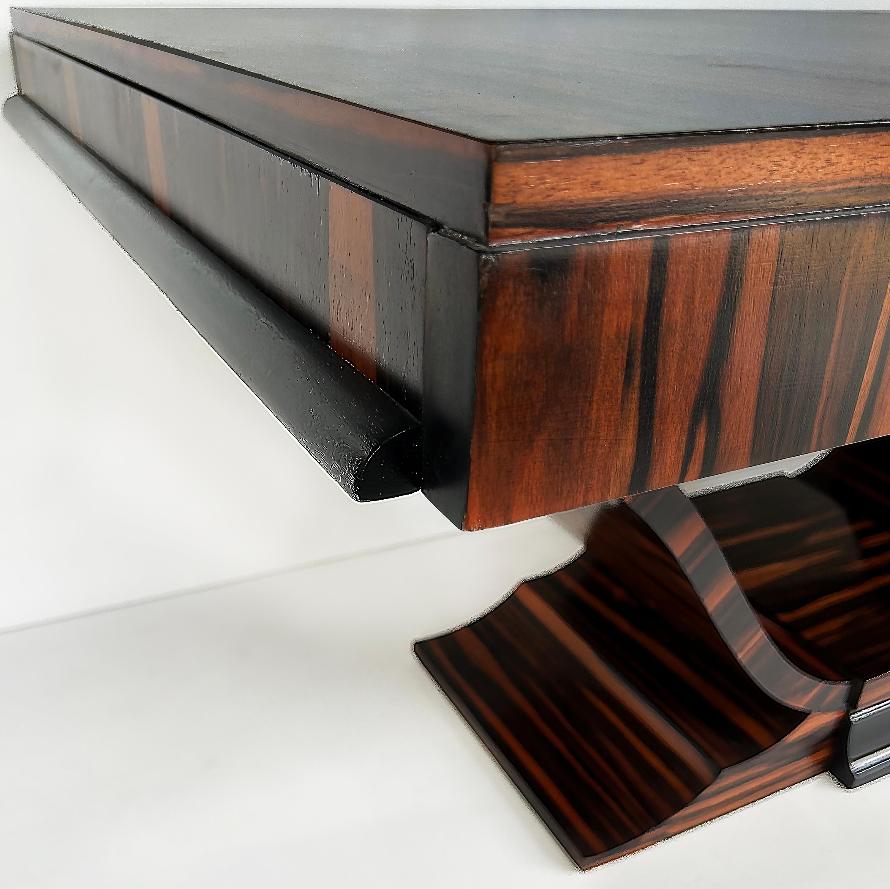 Dakota Jackson Style Macassar Ebony Dining Table, Art Deco Style, Refinished For Sale 5