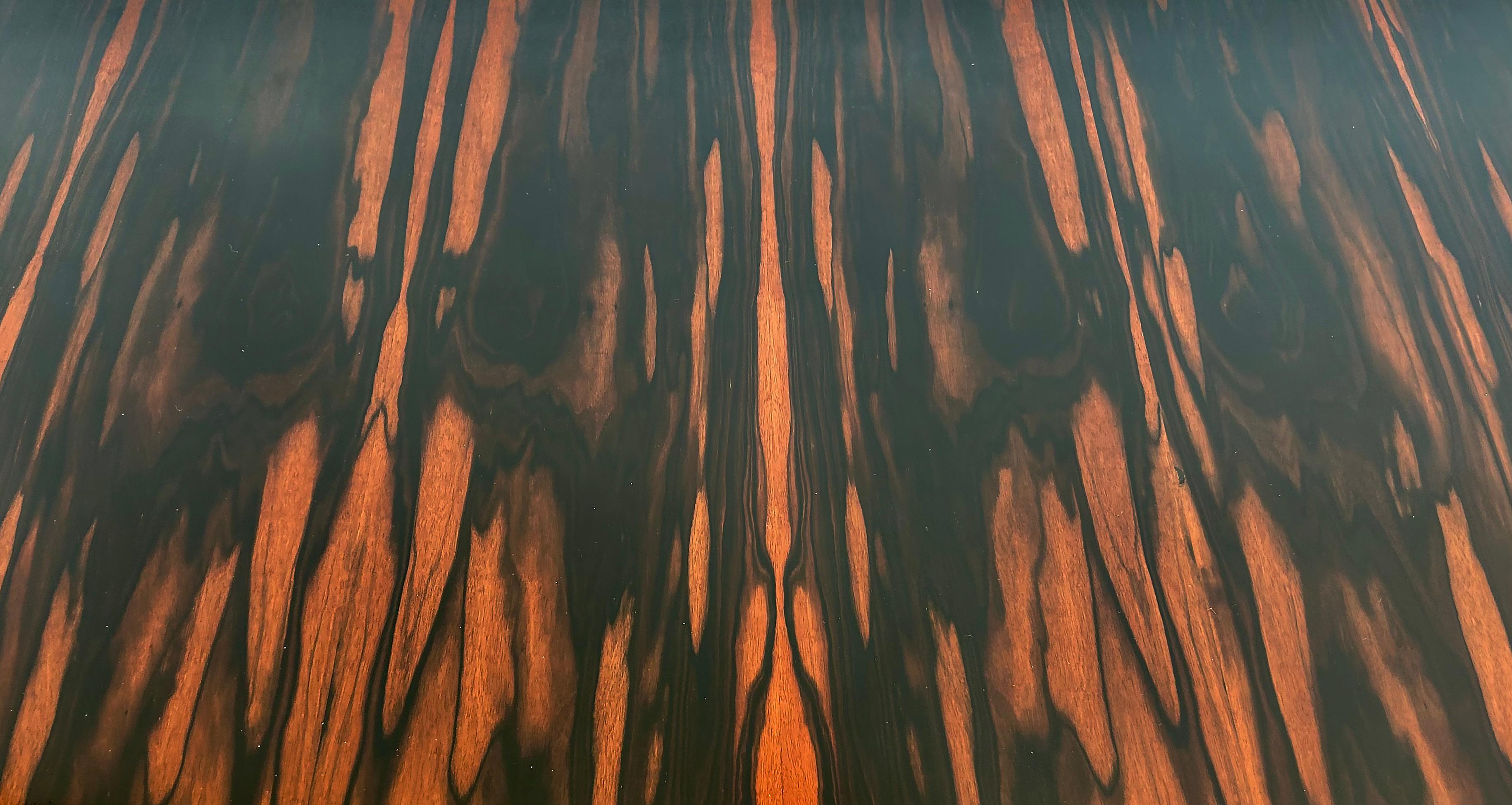 American Dakota Jackson Style Macassar Ebony Dining Table, Art Deco Style, Refinished For Sale