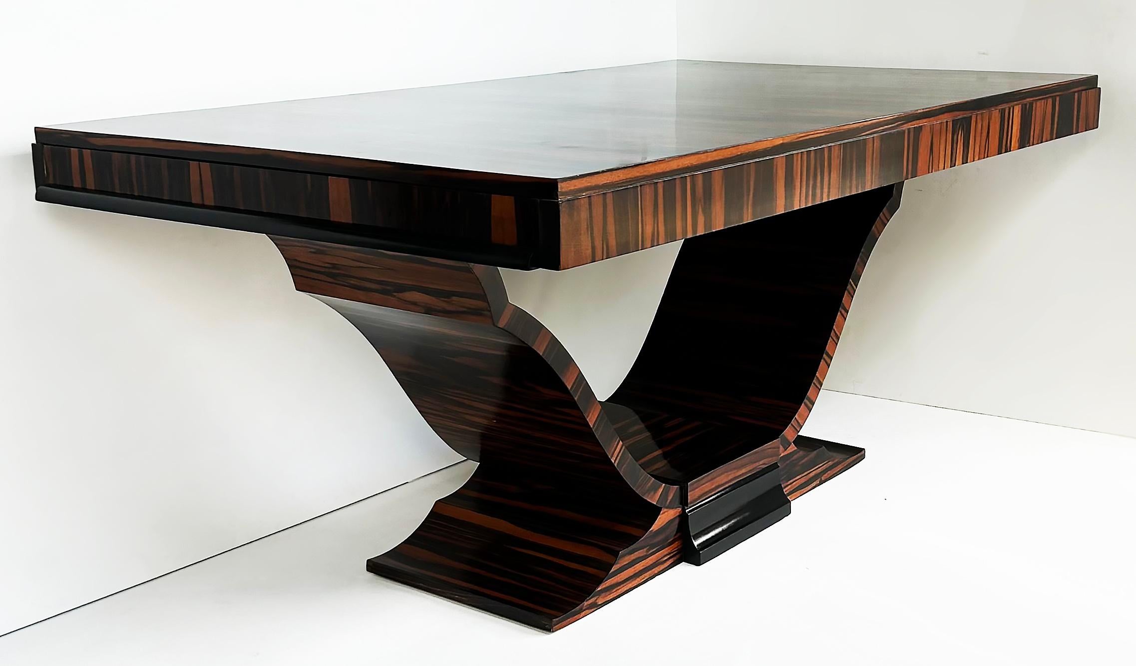 Dakota Jackson Style Macassar Ebony Dining Table, Art Deco Style, Refinished For Sale 3