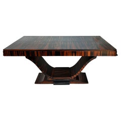 Dakota Jackson Stil Makassar Ebenholz Esstisch, Art Deco Stil, neu lackiert
