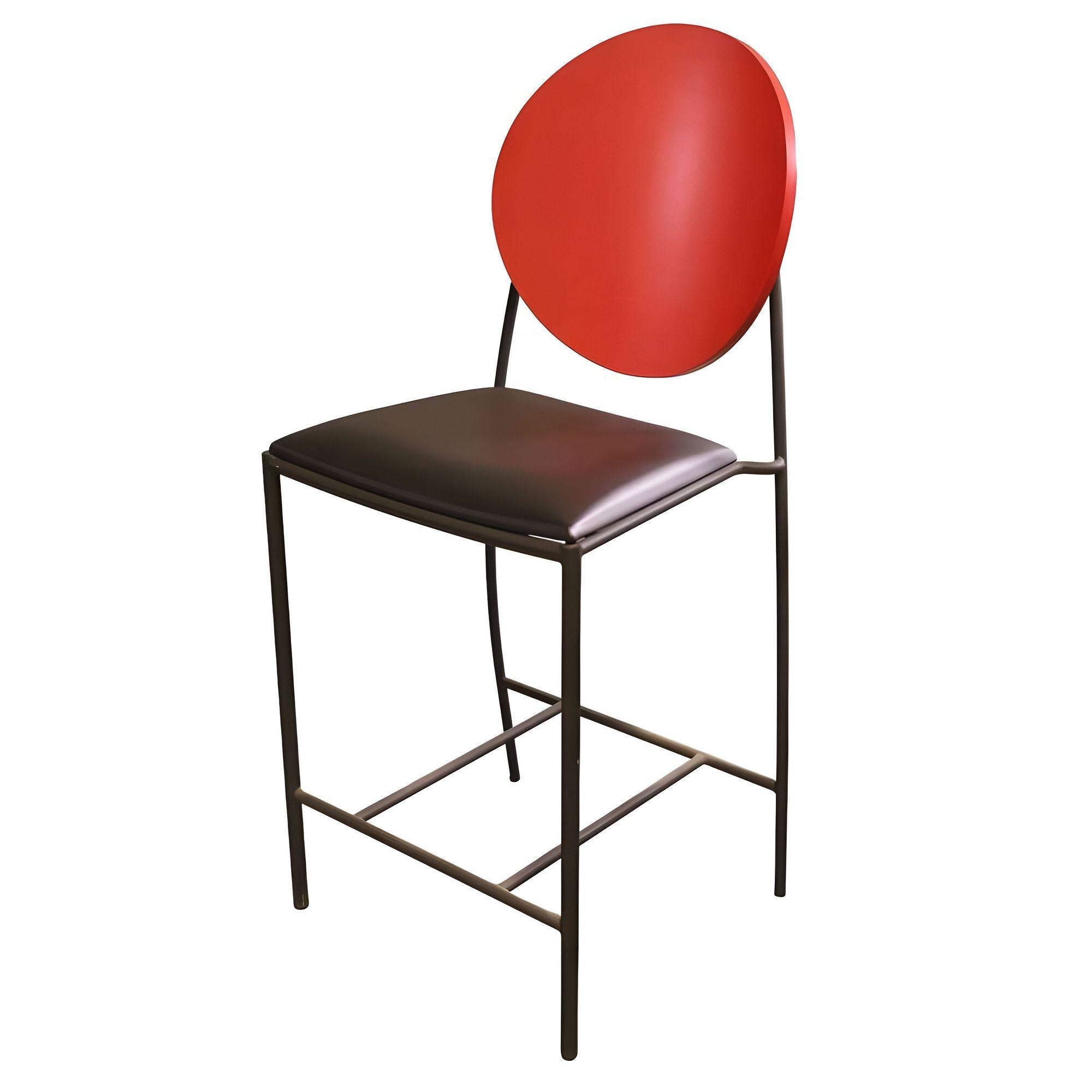 Dakota Jackson Memphis Stil „Vik-Ter“ Barhocker aus Leder (amerikanisch) im Angebot