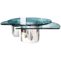 Post-Modern Dakota Jackson Self-Winding Coffee Table Chrome 1978 Vintage Chrome