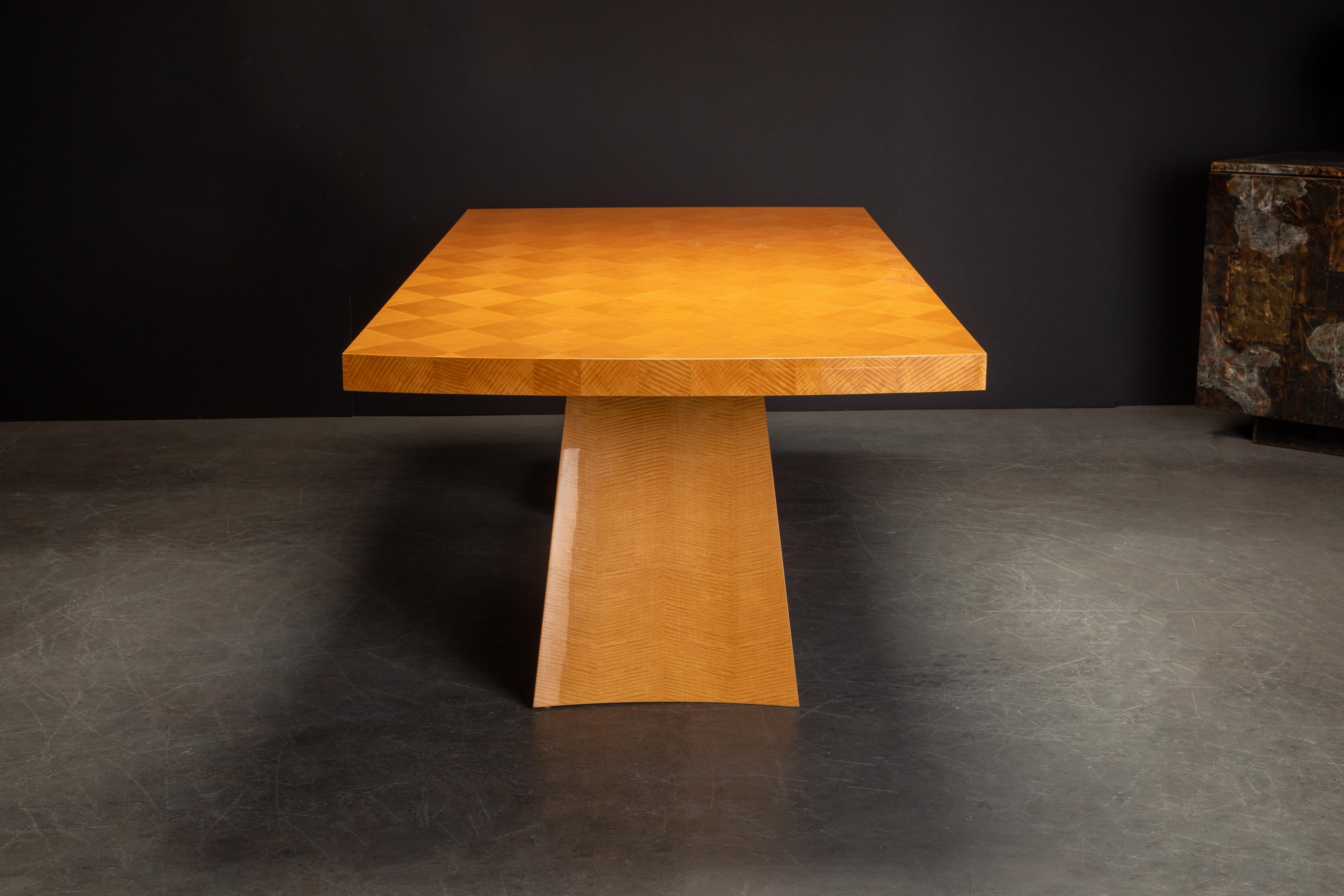 Dakota Jackson 'Wonder' Exotic Wood Dining Table with Six 'Puff' Chairs, Signed For Sale 2