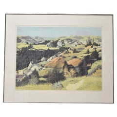 Cattle Country Woodblock Print Signed Numbered by Gordon Mortensen
