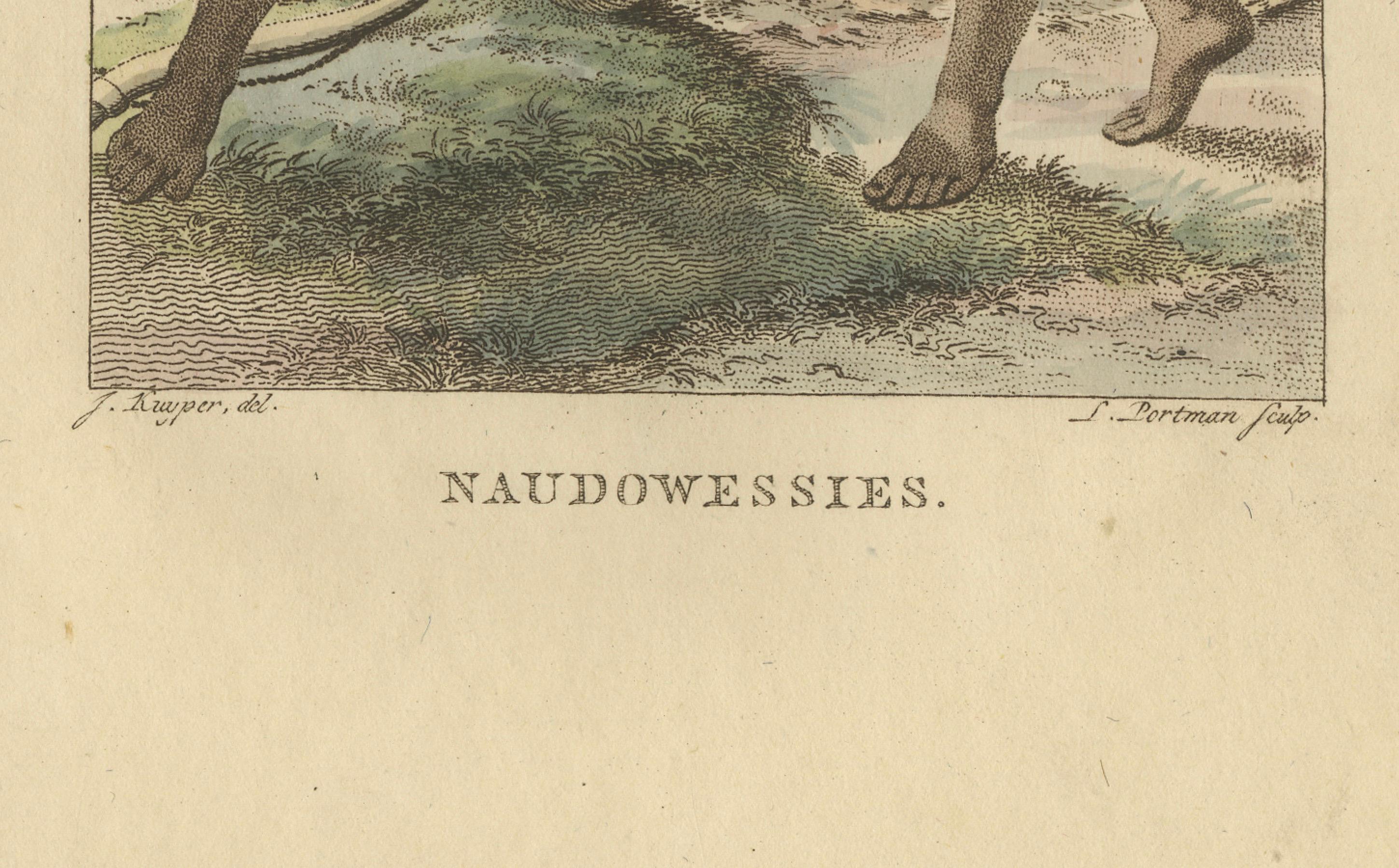 Dakota (Sioux) People – Antique Hand-Colored Ethnographic Print c.1805